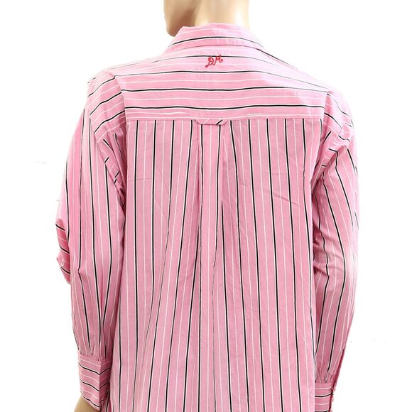 Damson Madder Carmy Striped Double-Breasted Ties Shirt Tunic Top M-10 NWT 286042 - Picture 7 of 9